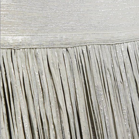 Hervé Léger fringed metallic coated-bandage gown - Picture 4 of 6